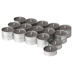 ENSTAKA Scented Tealight Candle, Bonfire/gray, 3.5 hr